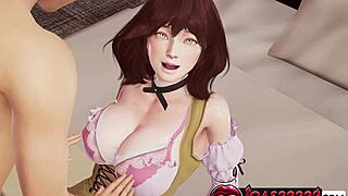 hey, wanna see hot housewife yufa get her big tits massaged until she moans, squirts from intense pussy play in this rule34 hentai?