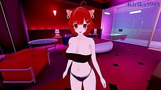 Ratna Petit Fucks Fumino Tamaki's Big Tits in Nijisanji POV Creampie