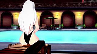 felicia hardy slips into black cat bikini for intense spiderman pov sex fantasy