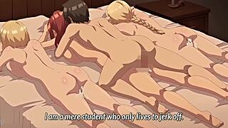 Dude this isekai harem packs a wild anime ass threesome bang