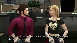 rachel's heart races cheating on chloe riding friend's cock to creampie in sims animation