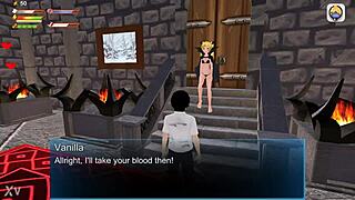 Vampire femdom university monster drains your cock in hentai game.
