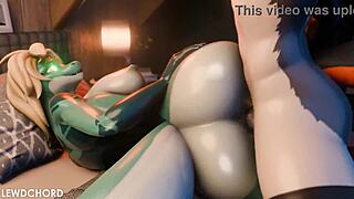 lizard girlfriend stretched wide by huge monster cock pounding furry ass uncensored