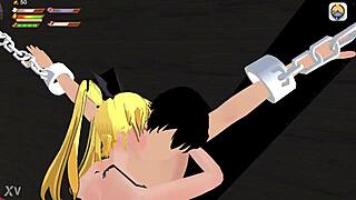 Vampire femdom university monster drains your cock in hentai game.