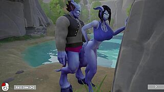 draenei cutie bends for stranger cocks assfucking creampie parade in game world