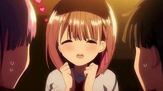 two anime girls take turns riding one guy's huge cock moaning loud