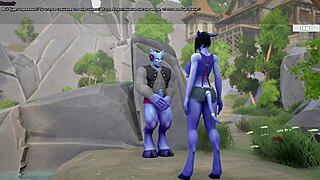 draenei cutie bends for stranger cocks assfucking creampie parade in game world