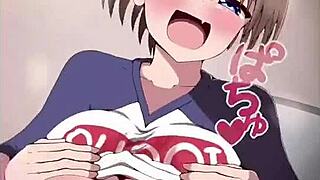 uzaki chan tempts with her bouncing tits in hentai gifs