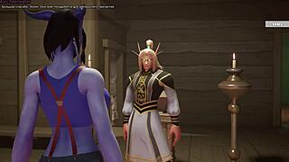 draenei cutie bends for stranger cocks assfucking creampie parade in game world