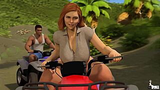 curvy huge tit wife rides husband cock deep in wild jungle sex vacation.