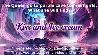 What if the queen demands kisses from two girls with bouncing breasts in this ai animation?