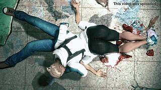 these muscular babes crush heads between thighs in hot animations