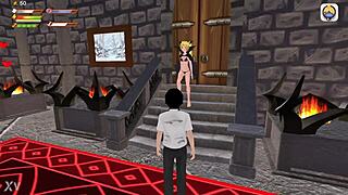 Vampire femdom university monster drains your cock in hentai game.