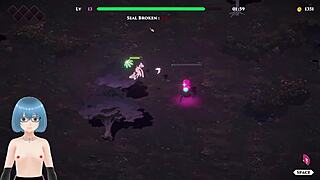 playing wedding witch hentai gameplay 6, her big oppai bride outfit gets ripped for sexy fucking