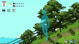 Summer Vacation Hentai Game: Brunette's Steamy Blowjob Surprise Awaits