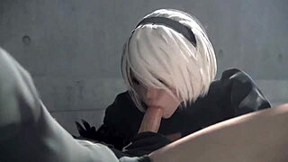 2B RIDES HUGE COCK AND SQUIRTS IN NIER AUTOMATA HENTAI FUCKFEST!