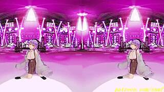 Tempting Towa Sways in VR180 3D Hololive Dance Hentai