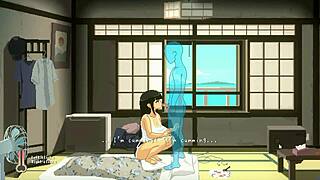 Summer Vacation Hentai Game: Brunette's Steamy Blowjob Surprise Awaits