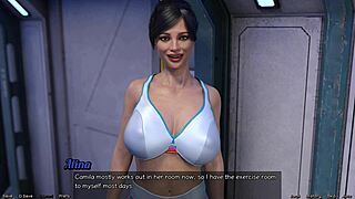 stranded in space 79 planning yoga with curvy brunette's huge milky tits