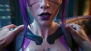 POV Rita Wheeler's romance scene cyberpunk blowjob creampie moans!