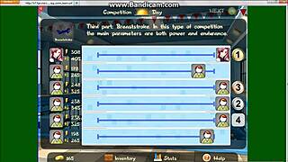 Seductive swim team tempts with rpg flashing seduction game