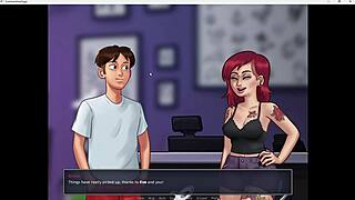 Skinny milf gets monster cock anal creampie doggystyle in summer saga game walkthrough with big tits curvy fat pussy cum