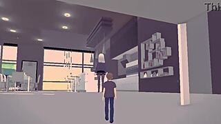 Giant women in leggings and pantyhose tower over tiny world in lindas massive home fantasy 3d animation