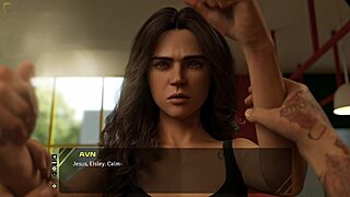 Curvy brunette teen bonds with huge monster cock in sexy outfit game hentai