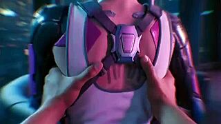 POV Rita Wheeler's romance scene cyberpunk blowjob creampie moans!