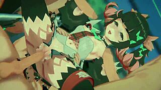 nangong yu rides cowgirl bound in zenless zone zero gangbang frenzy