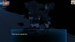 Femdom girl group gangbangs and bullies slave slut all night in BDSM game