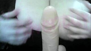 nerdy hotwife watches chubby hentai babe oil up her monster tits