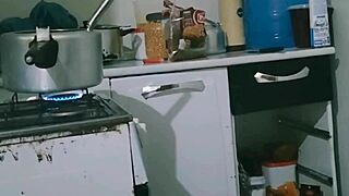 bailey quinn works out her juicy big ass pussy and tight tits in the kitchen