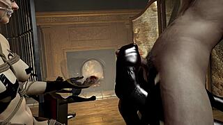 Latex Slut Takes Brutal BONDAGE FEMDOM Threesome Pounding