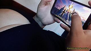 playing free fire with my hot latina friend until i grope her big tits