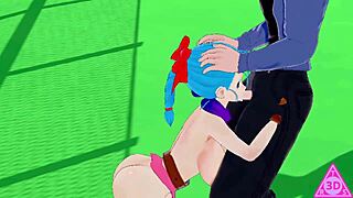 Trunks pounds Bulma's big ass tits in dragon ball uncensored sex