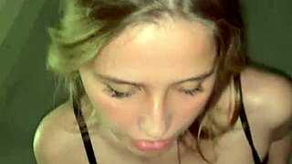 wanna see her swallow that huge load after the stairwell blowjob almost getting caught?