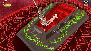 3d femdom vampire forces feet pussy licking humiliation