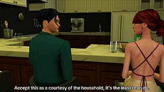 deepthroat anal fucking son's redhead girlfriend while he travels