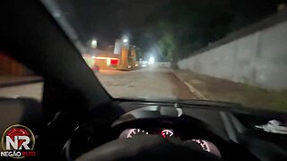 damn this young blonde drops straight to sucking that black monster cock in the moving car... full vid on red?