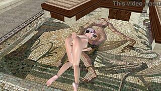 i love how this beautiful shemale fingers her ass on the floor in 3d hentai