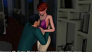 deepthroat anal fucking son's redhead girlfriend while he travels