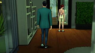 deepthroat anal fucking son's redhead girlfriend while he travels