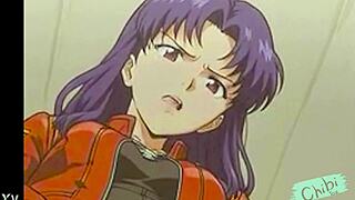 misato's slow seductive anime striptease reveals all