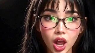 stunning chinese babe sticks out tongue teases in hot ai animation