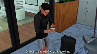 deepthroat anal fucking son's redhead girlfriend while he travels