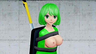 Robo-arm bondage dance grips her tight!