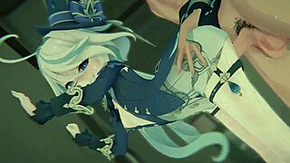 furina's pov cowgirl sandwich hides naughty handjob secrets