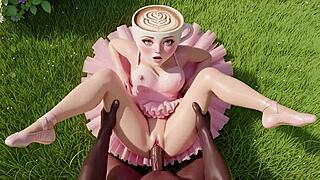 Ballerina Cappuccina Pounded by Big Black Cock!