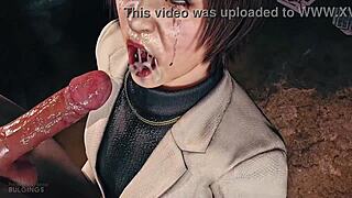 REIKO KUSUMOTO SUIT DEEPTHROAT BLOWJOB COSTUME HENTAI!!